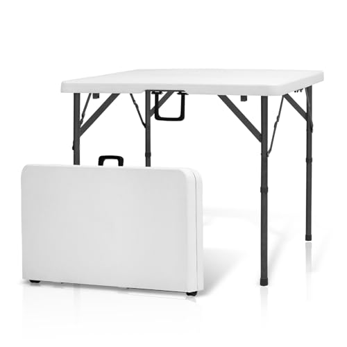 Table pliante 90 cm table carrée portable plastique robuste camping