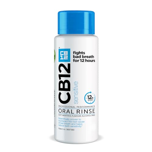 CB12 Sensitive: Fight Bad Breath for 12 Hours for Sensitive Teeth Alcohol-Free Soft Menthol Flavor 250 ml