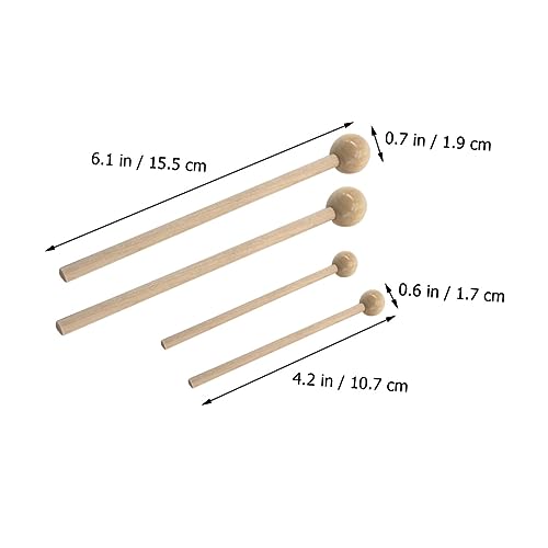 Par de baquetas de madera para batería, agarre cómodo, principiantes miniatura 2