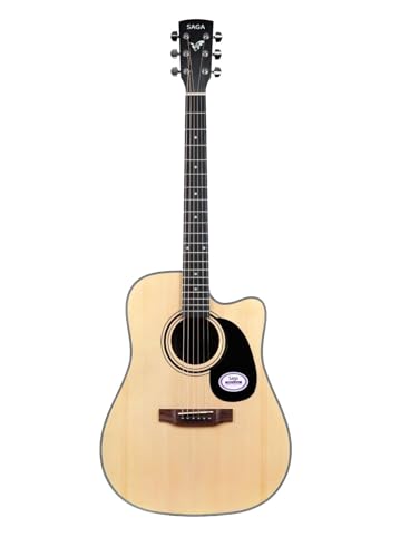 Image of Saga SF-600C Dreadnought Cutaway Acoustic Guitar (Natural)