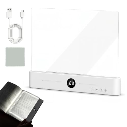 Image of ELEPHANTBOAT 3-Color LED Book Light for Night Reading, USB Cordless Night Reading Light for Book with LCD Battery Display, Rechargeable Desk Night Lamp
