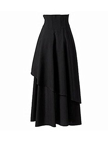 Taiduosheng Women's Black Gothic Punk Front short back long Band Waist Skirt 2XL(Size: 5) steampunk buy now online Taiduosheng Women's Black Gothic Punk Front short back long Band Waist Skirt 2XL(Size: 5) steampunk buy now online