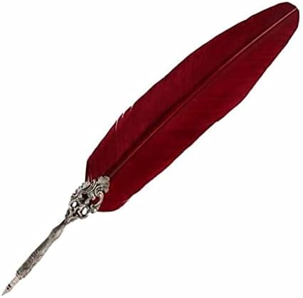 KABEER ART Dip Feather Pen Set Calligraphy Pen Set Writing Quill Ink Dip Pen with 5PCs Nib,RED
