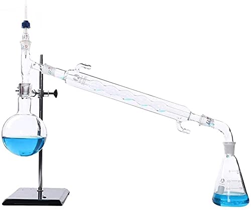 HTDHS Equipo de vida Dispositivo de destilaci�n de laboratorio 500 ml Cristaler�a de cristal Experimento de vidrio Frasco 250ml Flask c�nico Destilaci�n Utensilio Suministros de ense�anza de ciencia u