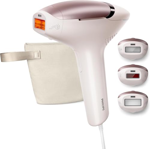 Philips Lumea IPL Laser Hair Removal Device 8000 Series 3 Attachments & Beauty Bag SmartSkin Sensor 60 Days Money Back Clinically Proven Performance for Laser Permanent Hair Removal BRI938/02