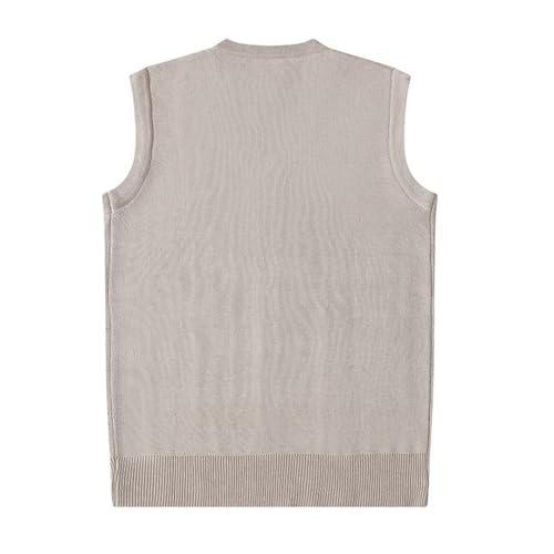 Men V Neck Knit Vest Sweaters Casual Sleeveless Sweater3
