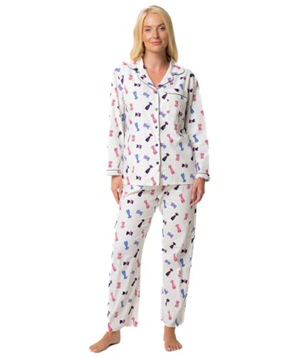 Pyjama winceyette 100% coton brossé pour femmes avec imprimé mignon Robin