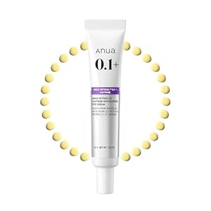ANUA Retinol 0.1 Caffeine Revitalizing Eye Cream, Under Eye Cream For Hydration, Glow Up Eye Contour, Niacinamide, Retinol For Face, Night Cream For Eye Care, Korean Skin Care (30g/1.05oz)