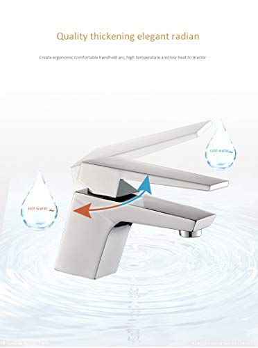 Anding Bassin Robinets d'eau Chaude Et Froide Taps High Standard Cuivre Bassin Froid Bassin Robinet Corps du Robinet De Bain Lavabo Chromed Short countertop Basin with 2 Inlet Hoses