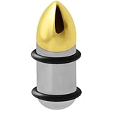 1 Pair of 16mm Gold Anodized Top Bullet Style 316L Surgical Steel Internally Threaded Gauge Ear Plug Body Jewelry