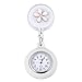 Hemobllo Retractable Nurse Watch Portable Pocket Watch Clip On Watch Cute Leaves Watch with Second Hand for Doctor White
