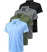 Xelky Mens Dry Fit Polo Shirts Golf Short Sleeve Moisture Wicking Athletic Casual Collared Top Sh...