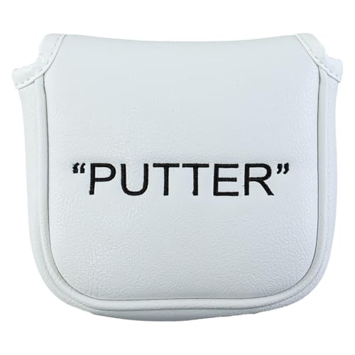 Golf Club Covers Leather Driver Headcover Fairway Wood 3 Wood Hybrid Fits Mallet Blade Putter Head Covers Alignment Stick Cover (Mallet)