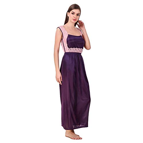 Image of Women's Satin Plain /Solid Nightwear Set Pack of 7