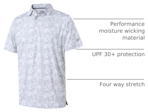 Image of Golf Shirts for Men Dry Fit Short Sleeve Print Performance Moisture Wicking Polo Shirt