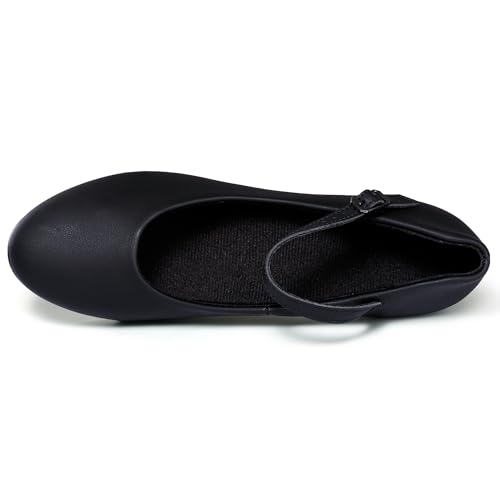 Linodes PU Leather Ankle Strap Character Tap Shoe 1.55'' Dance Shoes for Women2