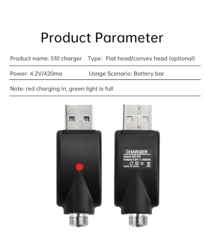 Image of diymore USB 510 Thread Cable Smart USB Charger Cable with LED Indicator, Intelligent Overcharge Protection USB Adapter & Cord USB Adapter and Wireless Home Soldering Iron Charging 3 Pack