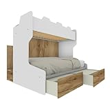 Matelas recommandé 80 x 190 H 18 pour le lit supérieur et 120 x 190 cm pour le lit inférieur