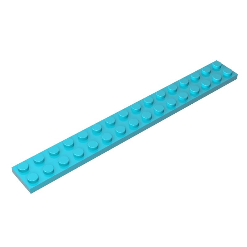4282 Foundation Plate Plate 2x16 10 Pieces GDS-517 Compatible with Lego Building Blocks Color:Medium Azure โ image 1