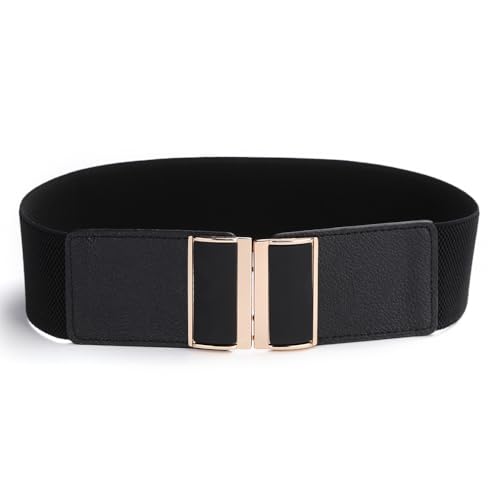 Women's Elastic Belt Wide Waistband Ladies Rhineston Buckle