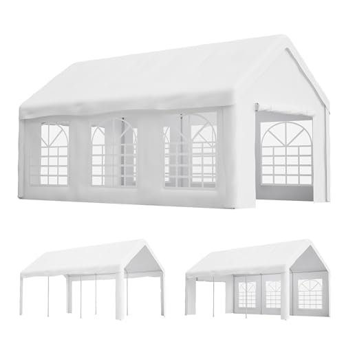 Gihauvia Partyzelt 3x6 m – Wasserdichtes Pavillon Gartenzelt mit Seitenwänden & UV-Schutz, Stabiler Stahlrahmen, Gartenpavillon Festzelt für Hochzeit, Feier, Event & Outdoor, Höhe 283 cm