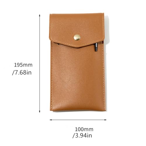Image of Leather Pen Case Holder Fountain Pen Pouches Sleeve Hold 6-7 Pen Pencil for Women Men
