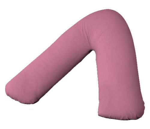 Back & Neck Support Polycotton V Shaped Orthopedic/Pregnancy/Nursing Pillowcase Available in 28 Beautiful Colors (Pink)