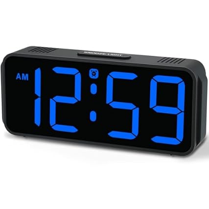 Peakeep Small Digital Alarm Clock Plug in for Bedrooms Bedside, Tiny Electric Clock Large Big photo Peakeep Small Digital Alarm Clock Plug in for Bedrooms Bedside, Tiny Electric Clock Large Big