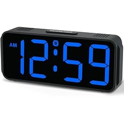 Peakeep Small Compact Digital Alarm Clock Plug-in for Bedrooms Bedside | Battery Backup Electric Clock, Large Big Numbers Display for Desk Table Small Spaces, 6 Dimmers, 5 Adjustable Alarm Volume