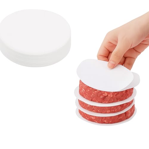 Image of Top Sale 3-in-1 Burger Mold Press – Non-Stick Patty Maker for Homemade Gourmet Burgers - Large, Small & Half Pounder Burger Mold Set with 100 Wax Papers (12 Cms, 100 Pieces Non Stick Paper)