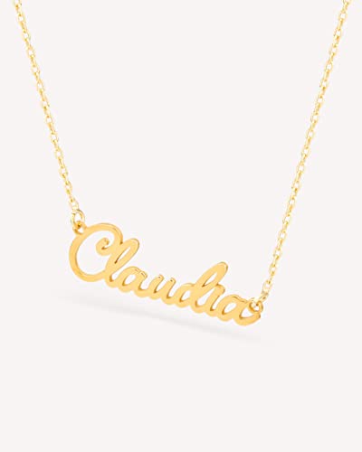 Variante de doble aro collar con nombre personalizado Évora Plata de Ley