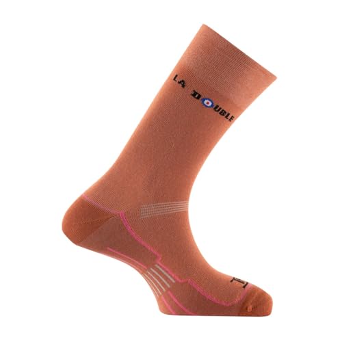 Thyo - Mi-chaussettes en polyester et polyamide New Double® Authentic - couleur - Terra Cotta - Pointure - 41-42