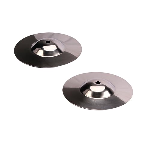 GALPADA 2pcs Silver Crash Cymbal for Beginner Drummers Durable Percussion Instrument Accessories High Hardness Tablets Clean and Delicate Tone for Practice and Performance