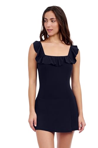 Maillot de bain une pièce chic pour la plage avec col carré et bonnets souples