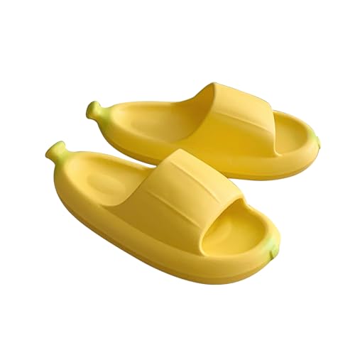 XIXITIAO Banana Sandals Slides, Open Toe Funny Cloud Slides, Summer Shower Beach Slippers