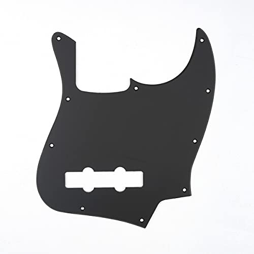 Guitar Parts for 10 Hole Pickguard for Fender American/Mexican Standard Jazz Bass JB - (Color:1Ply Matt Black)