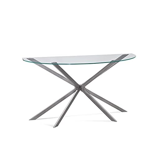 Sleek Metal Console Table in Gunmetal Gray