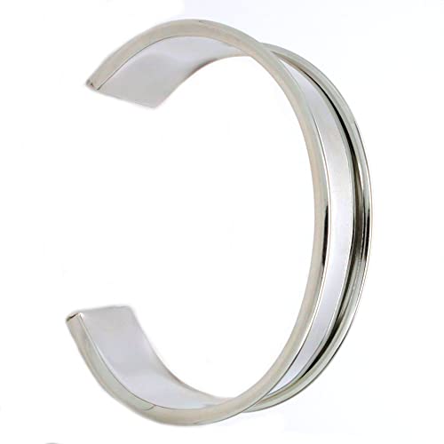 Stecksstore Cuff Bracelet Blank 1'' Flexible Steel Nickel Plate 11683-02, Silver, Medium2