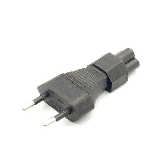 Adaptador de corriente EU 2 Pin a IEC320 C5 macho hembra convertidor codo para cable AC portátil 2