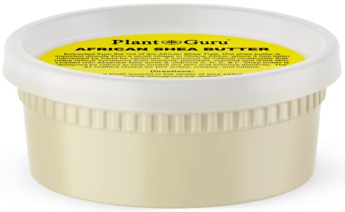 Plant Guru Raw African Shea Butter 8 oz. 100% Pure Natural Unrefined IVORY - Ideal Moisturizer For Dry Skin, Body, Face And Hair Growth. Great For DIY Soap and Lip balm Making.