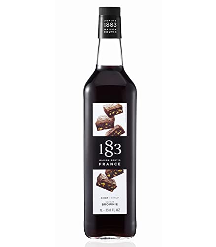 Image of 1883 Brownie Syrup for Drinks, Made in France, 1 Liter Glass Bottle