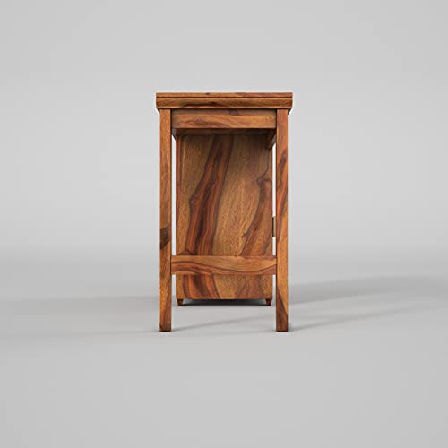 Image of Solid Sheesham Wood Study Table for Students Laptop Office Desk Workstation Writing Tables with 2 Drawer and 1 Cabinet Storage (Honey Finish, 46 x 18 x 30 INCH)