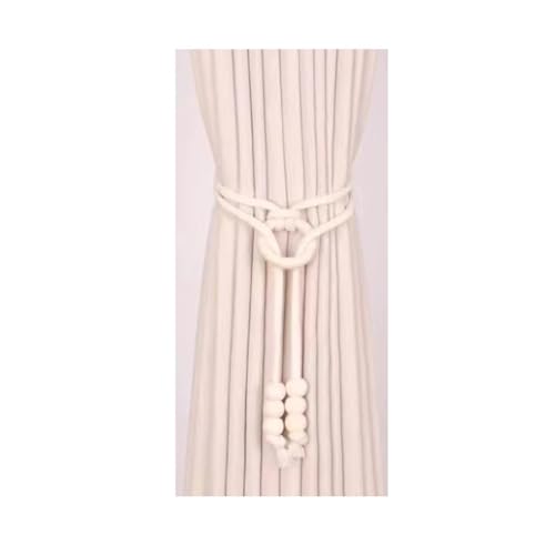 PSNKLMM 2 uds Anillo de Madera y Cuentas Cuerda algodón Abrazaderas Cortina Decorativas/retenciones Nudos