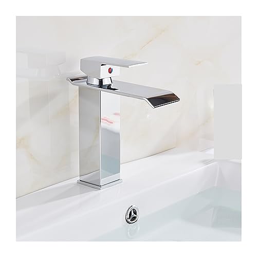 Robinet d'évier de vanité en Chrome poli style cascade haut - 5