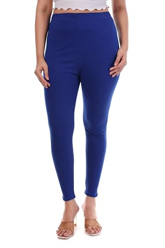 Image of TPF Women Solid Cotton Lycra Stretchable Leggings | Comfortable Ankle-Length Slim Fit Leggings for Women & Girls | Soft, Breathable Wear Bottoms