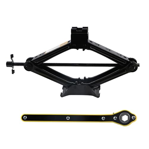 Pont elevateur Voiture Cric à Ciseaux Pliable, 2 tonnes, Accessoires universels, matériau en Acier épais, Type Horizontal, économie d'effort, Durable Cric Auto