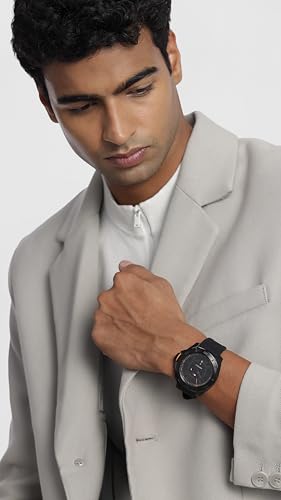 Image of Tommy Hilfiger Men's Black Stainless Steel & Silicone Strap Watch
