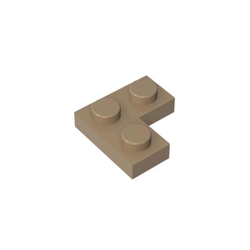 Gobricks 2420 Foundation Plate Plate 2x2 Corner 50 Pieces GDS-585 Compatible with Lego Building Blocks Color:Dark Tan