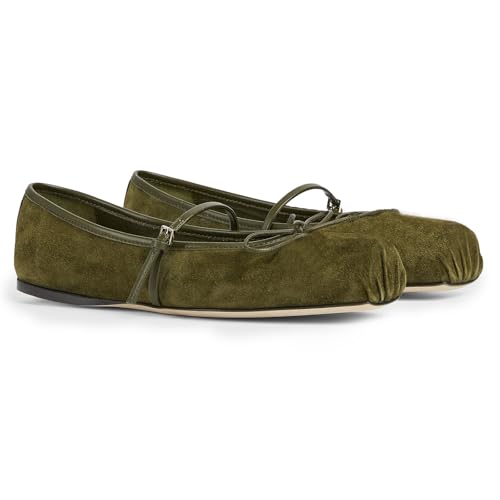 Ballet Flats Shoes for Women, Bows Slip On Comfortable Closed Square Toe Flats for Casual Dressy4