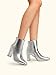 DREAM PAIRS Women's Chunky Heel Ankle Booties Pointed Toe Short Boots,Size 8.5,Silver-Pu,SIANNA-1